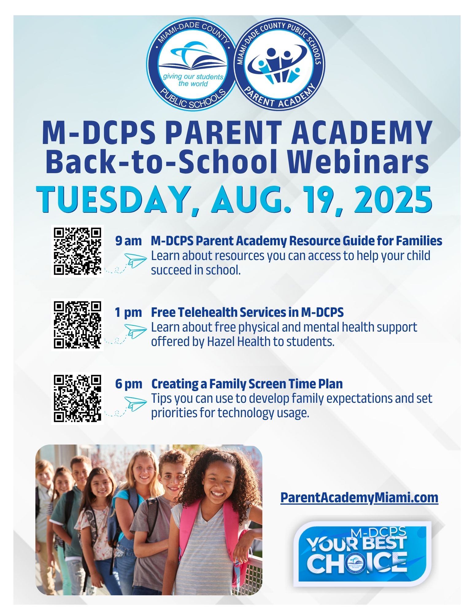 Parent Academy Back-to-School Webinars